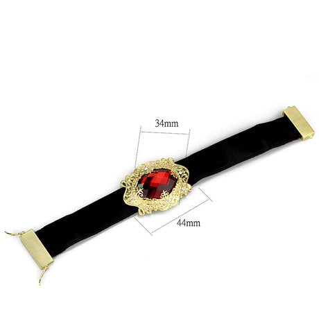Gold & Brush Brass Bracelet with Synthetic Synthetic Glass in Siam