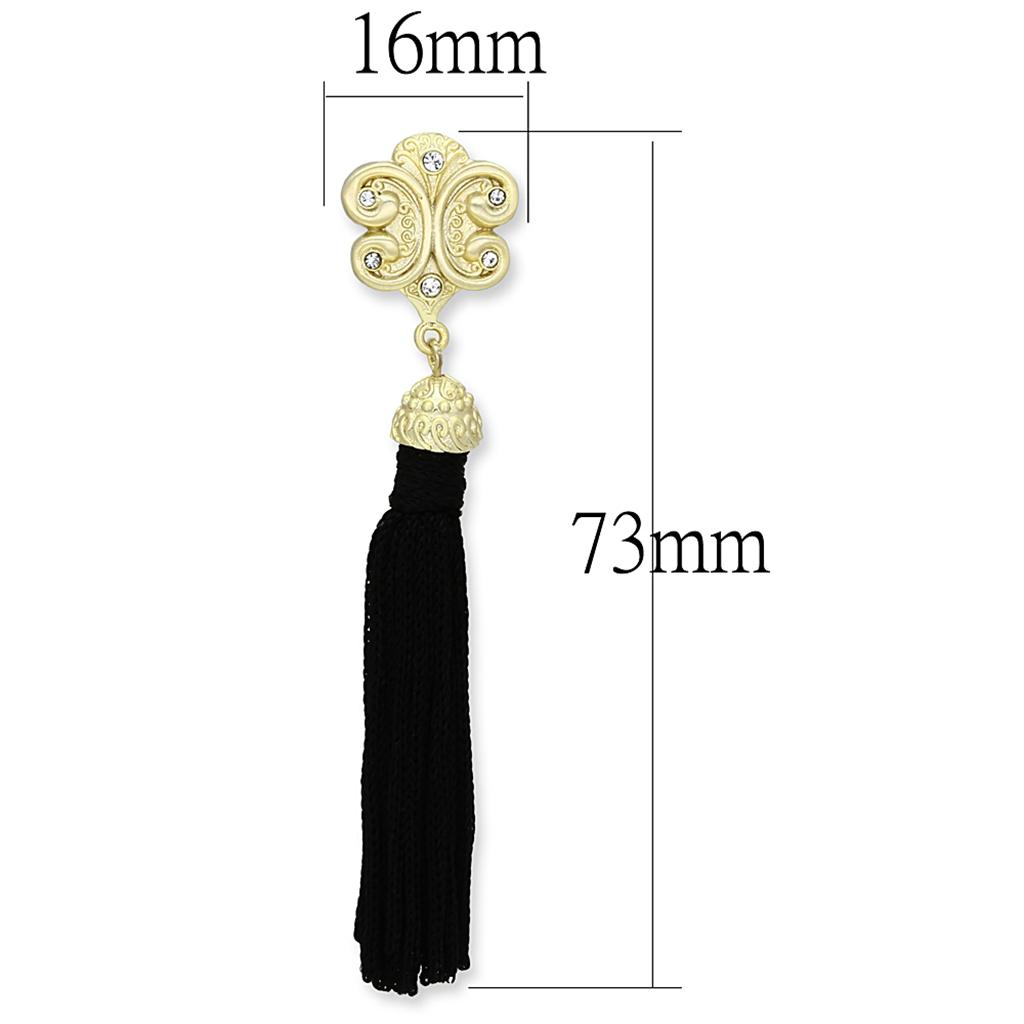 Gold & Brush Brass Earrings with Top Grade Crystal  in Clear