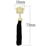 Gold & Brush Brass Earrings with Top Grade Crystal  in Clear