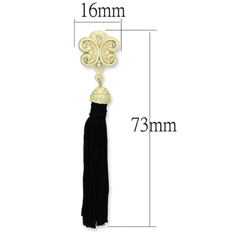 Gold & Brush Brass Earrings with Top Grade Crystal  in Clear