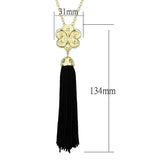 Gold & Brush Brass Chain Pendant with Top Grade Crystal  in Clear