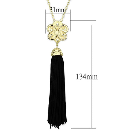 Gold & Brush Brass Chain Pendant with Top Grade Crystal  in Clear