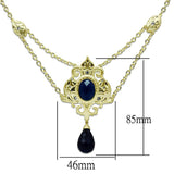 Gold & Brush Brass Chain Pendant with Synthetic Synthetic Glass in Montana