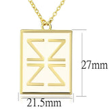 Gold Brass Chain Pendant with Epoxy  in White