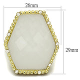 Gold & Brush Brass Ring with Synthetic Synthetic Stone in Clear