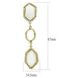 Gold & Brush Brass Earrings with Synthetic Synthetic Stone in Clear