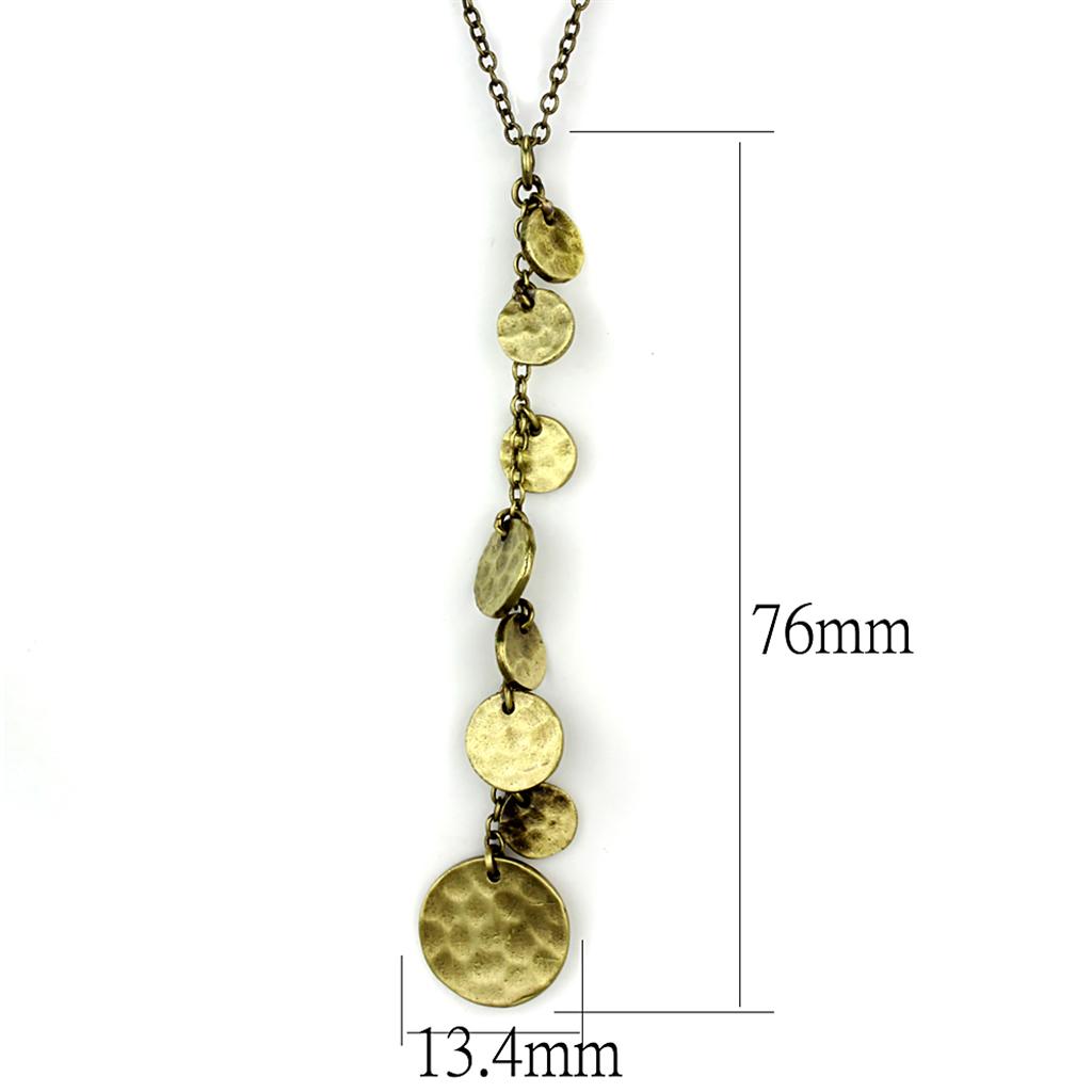 Antique Copper Brass Chain Pendant with No Stone