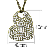 Antique Copper Brass Chain Pendant with Top Grade Crystal  in Clear