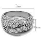 Rhodium Brass Ring with AAA Grade CZ  in Clear