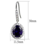 Rhodium Brass Earrings with AAA Grade CZ  in Amethyst