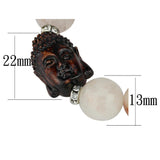 Rhodium Brass Bracelet with Synthetic Onyx in Light Rose