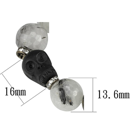 Ruthenium Brass Bracelet with Synthetic Onyx in Multi Color