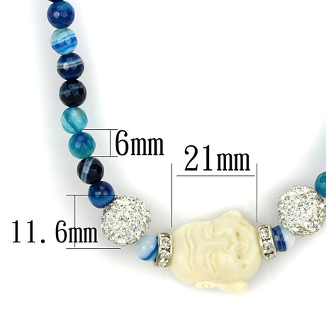 LO3813 Antique Silver Brass Necklace with Synthetic in Multi Color