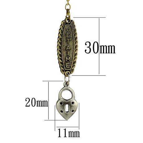 Gold+Antique Silver White Metal Chain Pendant with No Stone