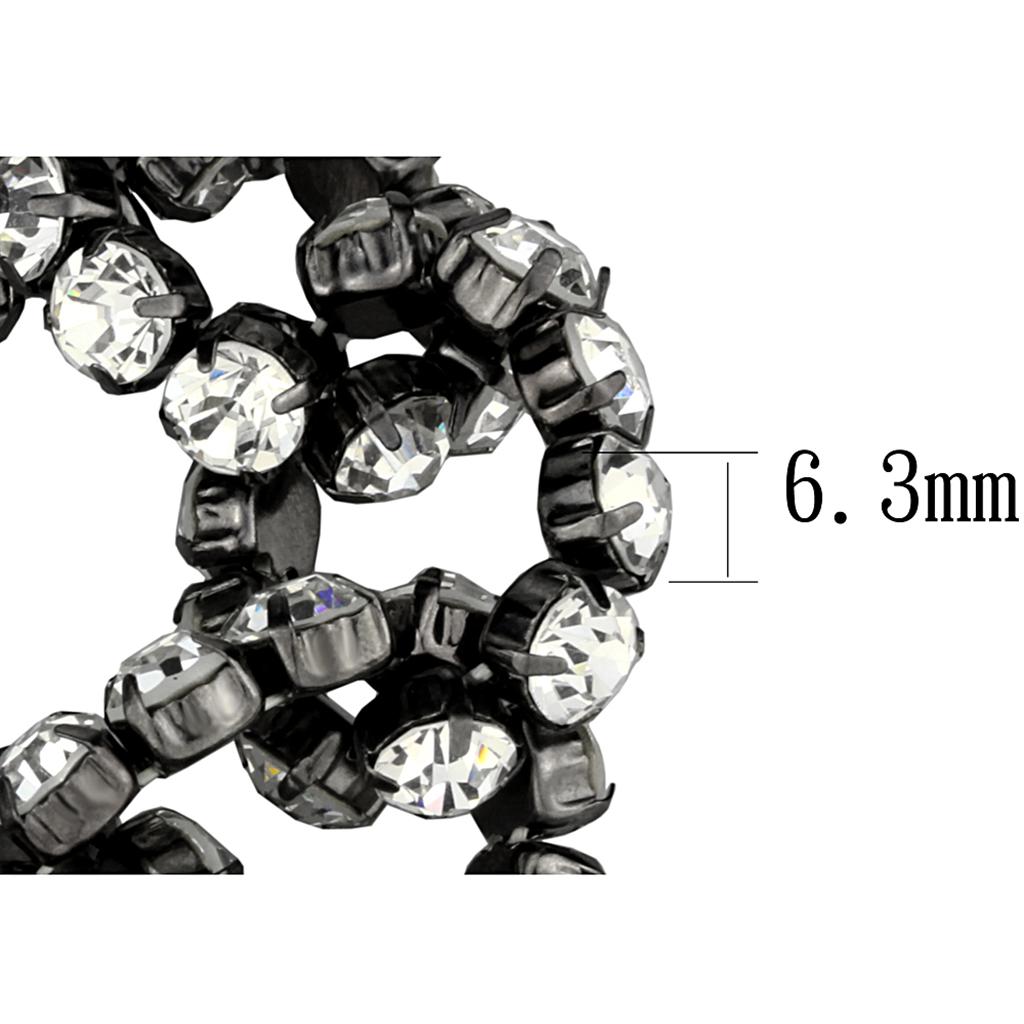 Ruthenium Brass Bracelet with Top Grade Crystal  in Clear