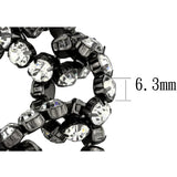 Ruthenium Brass Bracelet with Top Grade Crystal  in Clear