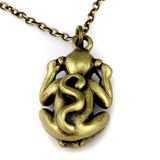 Antique Copper Brass Chain Pendant with Top Grade Crystal  in Citrine Yellow