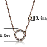 Rose Gold Brass Necklace with AAA Grade CZ  in Clear