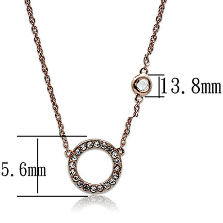 Rose Gold Brass Necklace with AAA Grade CZ  in Clear