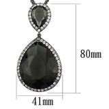 TIN Cobalt Black Brass Chain Pendant with Synthetic Synthetic Glass in Black Diamond