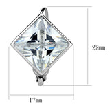 Rhodium Brass Earrings with AAA Grade CZ  in Clear