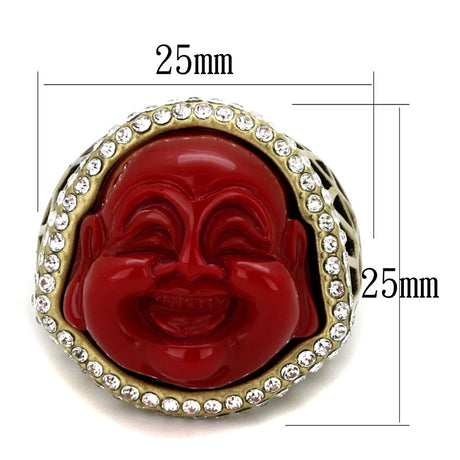 Antique Copper Brass Ring with Synthetic Synthetic Stone in Siam