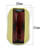 Gold & Brush Brass Ring with Top Grade Crystal  in Siam