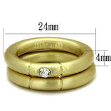 Gold & Brush Brass Ring with Top Grade Crystal  in Clear