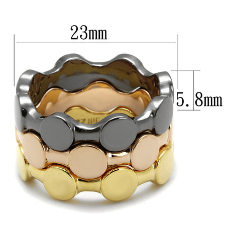 Tricolor Brass Ring with No Stone