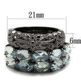 TIN Cobalt Black Brass Ring with Top Grade Crystal  in Black Diamond