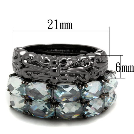 TIN Cobalt Black Brass Ring with Top Grade Crystal  in Black Diamond