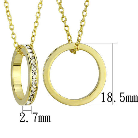 Gold Brass Chain Pendant with Top Grade Crystal  in Clear