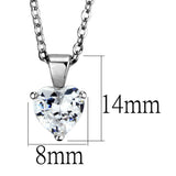 Rhodium Brass Chain Pendant with AAA Grade CZ  in Clear