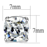 Rhodium Brass Earrings with AAA Grade CZ  in Clear