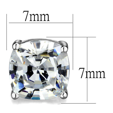 Rhodium Brass Earrings with AAA Grade CZ  in Clear