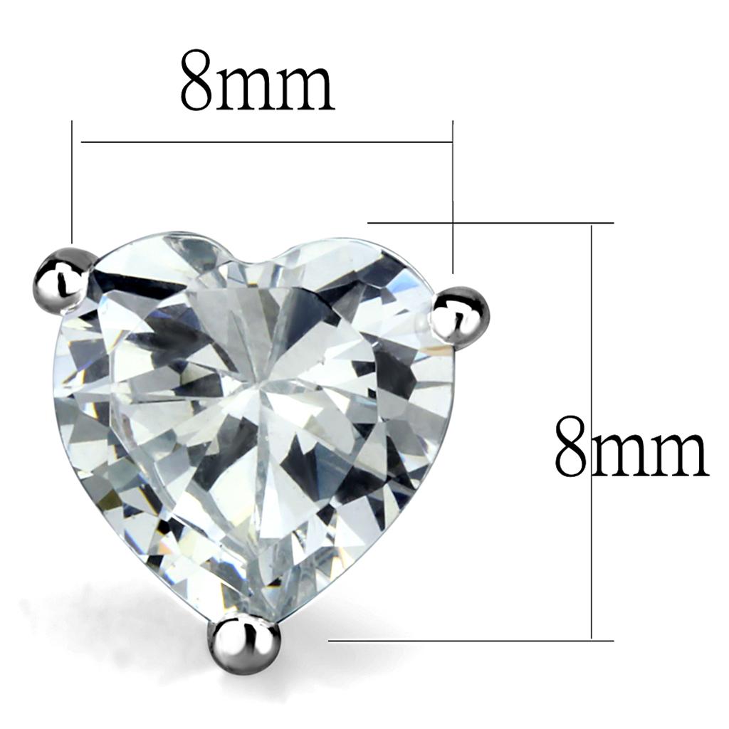 Rhodium Brass Earrings with AAA Grade CZ  in Clear