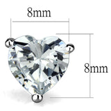 Rhodium Brass Earrings with AAA Grade CZ  in Clear
