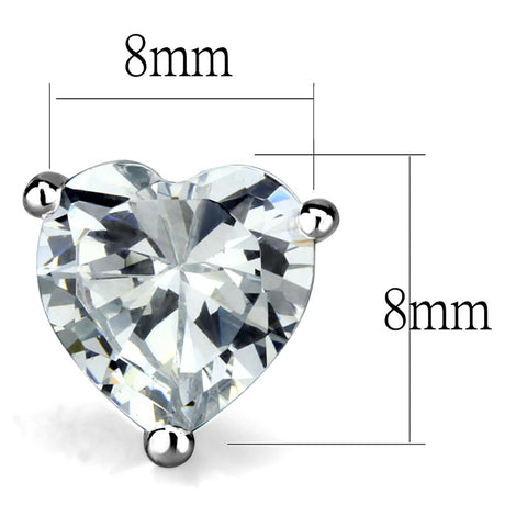 Rhodium Brass Earrings with AAA Grade CZ  in Clear
