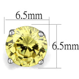 Rhodium Brass Earrings with AAA Grade CZ  in Citrine Yellow