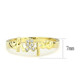 Flash Gold Brass Ring with Top Grade Crystal  in Clear
