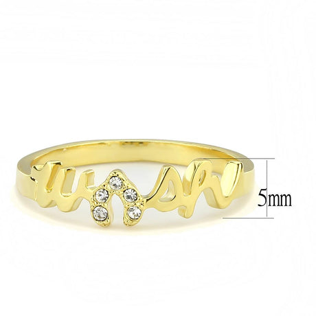 Flash Gold Brass Ring with Top Grade Crystal  in Clear
