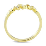 Flash Gold Brass Ring with Top Grade Crystal  in Clear