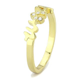 Flash Gold Brass Ring with Top Grade Crystal  in Clear