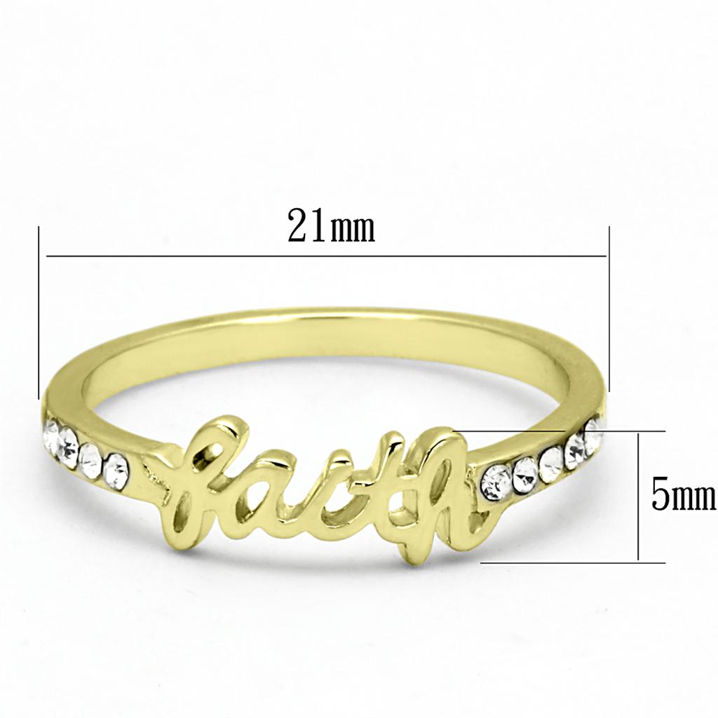 Flash Gold Brass Ring with Top Grade Crystal  in Clear