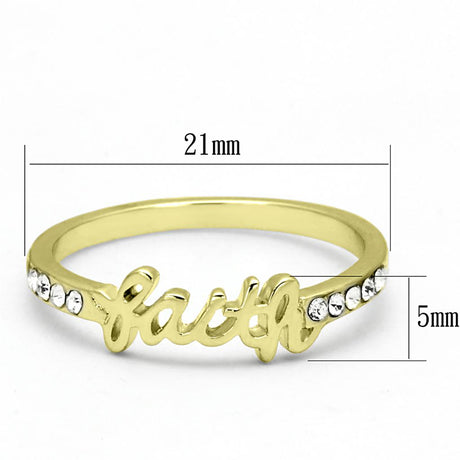 Flash Gold Brass Ring with Top Grade Crystal  in Clear