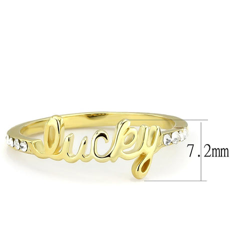 Flash Gold Brass Ring with Top Grade Crystal  in Clear