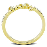 Flash Gold Brass Ring with Top Grade Crystal  in Clear
