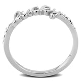 Rhodium Brass Ring with Top Grade Crystal  in Clear