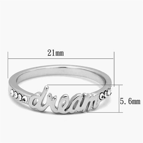 Rhodium Brass Ring with Top Grade Crystal  in Clear