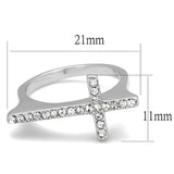 Rhodium Brass Ring with Top Grade Crystal  in Clear